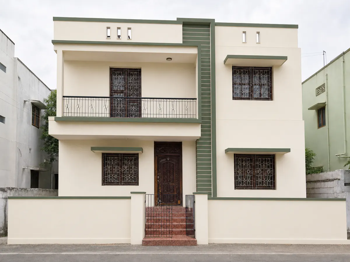 Independent house after exterior painting